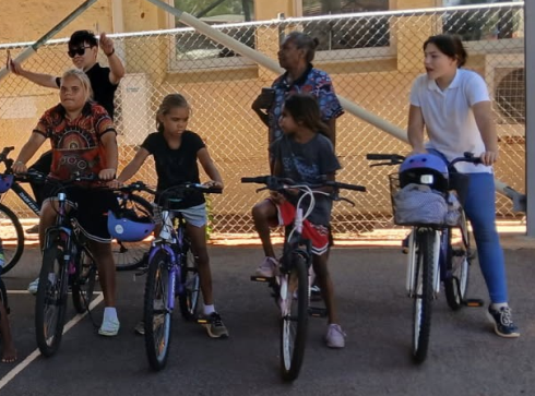 Yalgoo young people and bikes